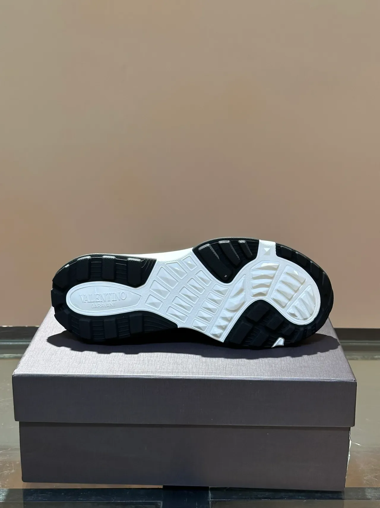 Valentino Black White Camouflage-Print Upper Sculpted Midsole Chunky Sneakers 2