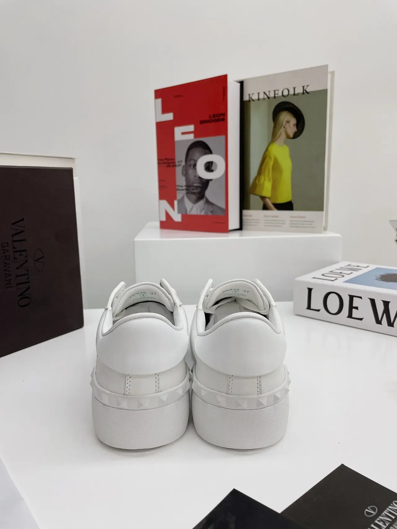 Valentino One Stud Blanc et Argent Chaussures Lifestyle à Plateforme 4