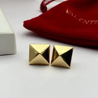 Valentino Rockstud Gold-Tone Pyramid Stud Earrings