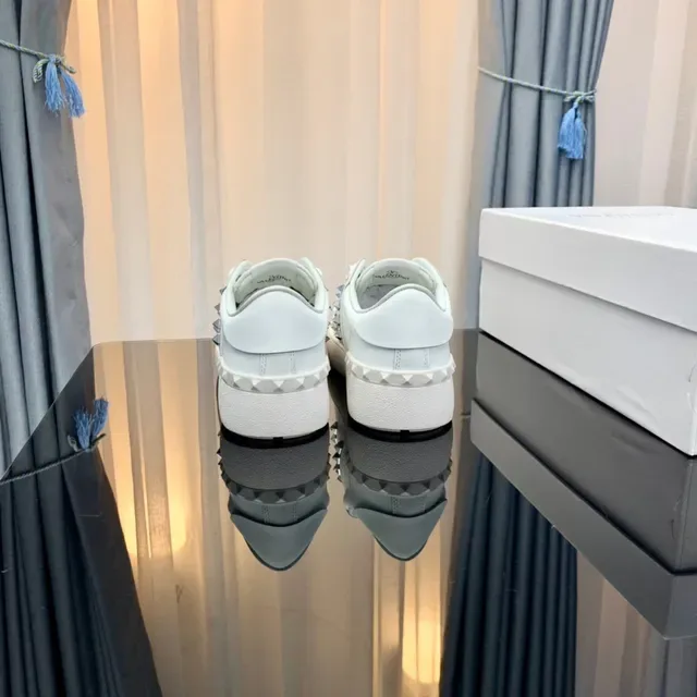 Valentino Rockstud White and Silver Studded Platform Lifestyle Sneakers 5