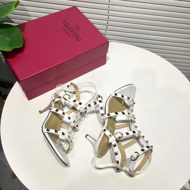 Valentino Rockstud White Studded Gladiator Stilettos 4