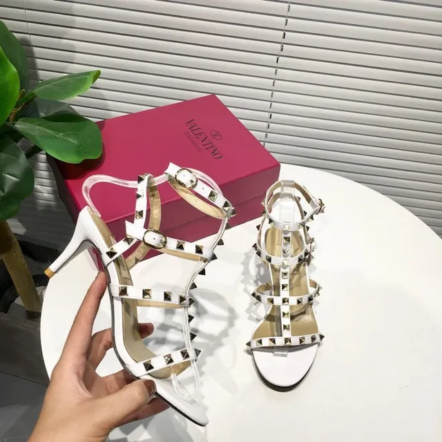 Valentino Rockstud White Studded Gladiator Stilettos 6