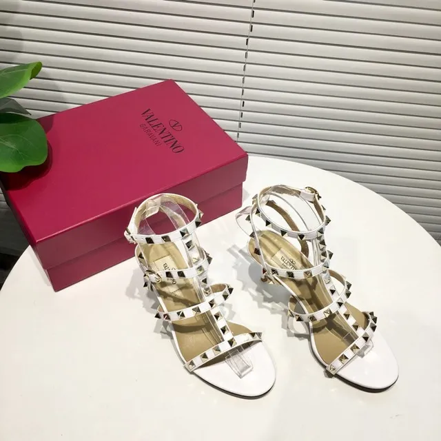 Valentino Rockstud White Studded Gladiator Stilettos 7