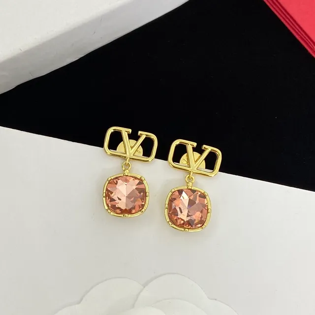 Valentino VLogo Faceted Crystal Drop Earrings 2