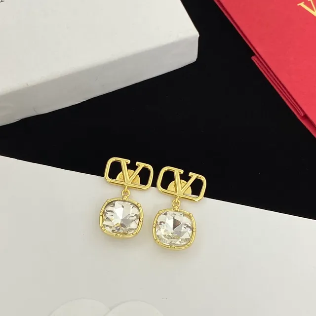 Valentino VLogo Faceted Crystal Drop Earrings 4