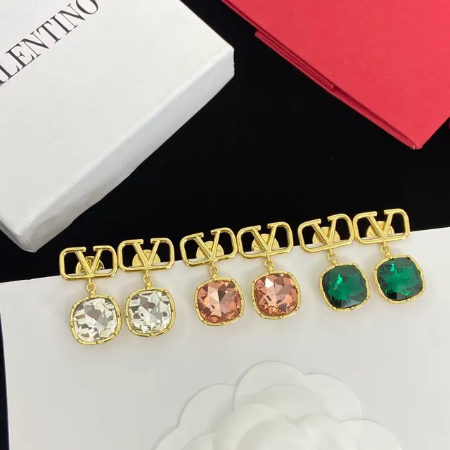 Valentino VLogo Faceted Crystal Drop Earrings 5