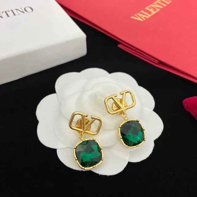 Valentino VLogo Faceted Crystal Drop Earrings 6