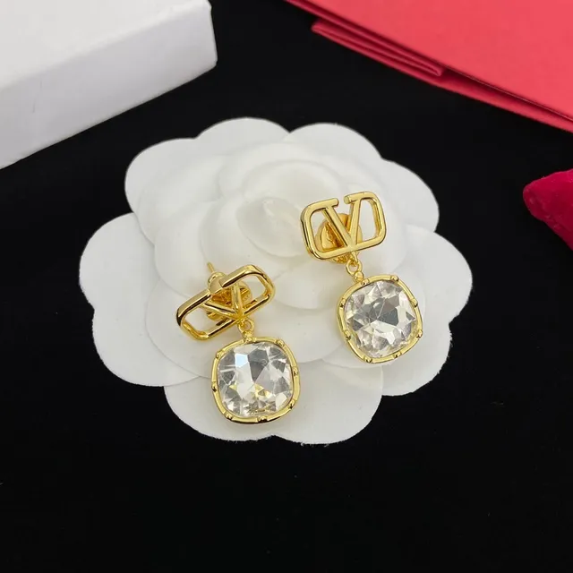 Valentino VLogo Faceted Crystal Drop Earrings 7