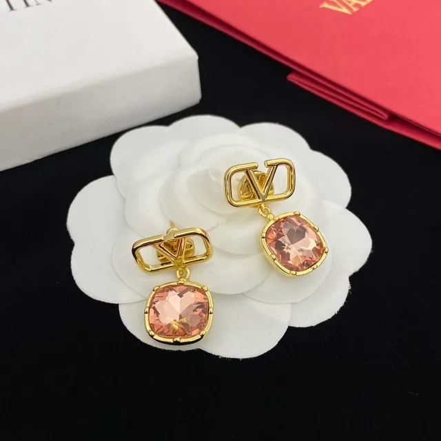 Valentino VLogo Faceted Crystal Drop Earrings 8