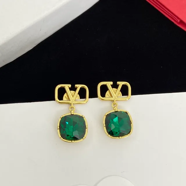 Valentino VLogo Faceted Crystal Drop Earrings 9