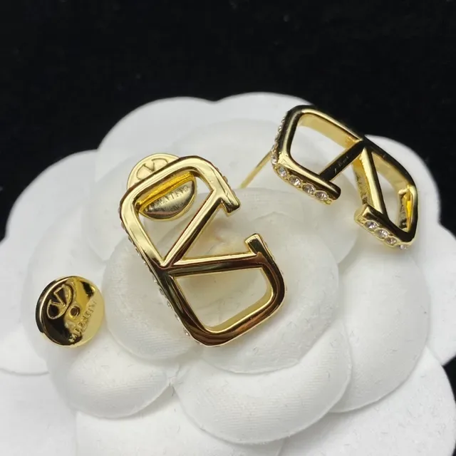 Valentino VLogo Pavé Crystal Gold-Tone Clip-On Earrings 3