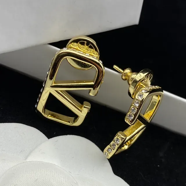 Valentino VLogo Pavé Crystal Gold-Tone Clip-On Earrings 5