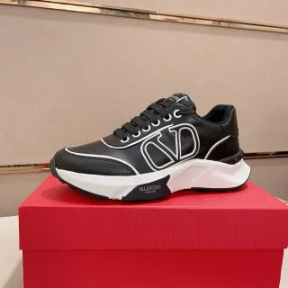 Valentino VLTN Black and White Leather Lifestyle Sneakers