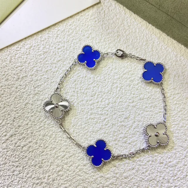 Van Cleef & Arpels Alhambra Four-Leaf Clover Enamel and Metal Bracelet 2