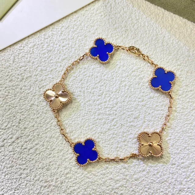 Van Cleef & Arpels Alhambra Four-Leaf Clover Enamel and Metal Bracelet 3