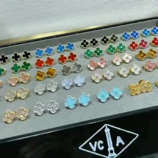 Van Cleef & Arpels Alhambra Four-Leaf Clover Stud Earrings