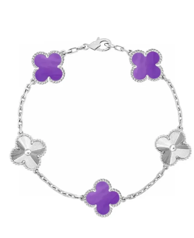 Van Cleef & Arpels Alhambra Malachite and Diamond Four-Leaf Clover Bracelet 2