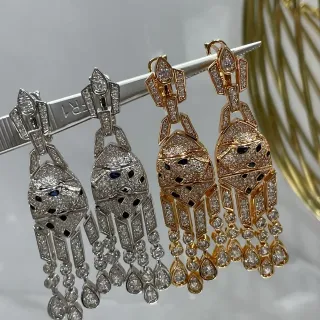 Van Cleef & Arpels Panthère Geometric Panther Diamond Earrings