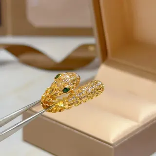 Van Cleef & Arpels Serpent Bohème Gold Pavé Emerald Eye Ring