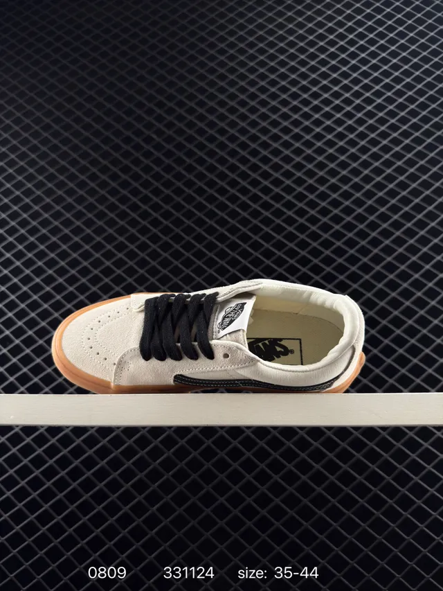 Vans Era 米色黑色低帮帆布滑板鞋 4