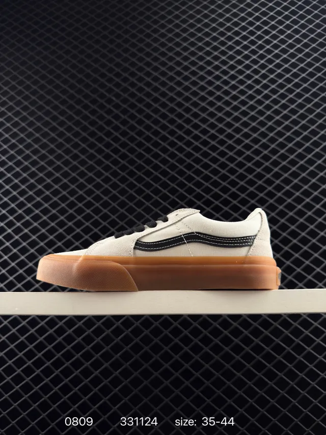 Vans Era 米色黑色低帮帆布滑板鞋 5