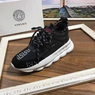 Versace 黑白雕塑鞋底 Greca 希腊钥匙图案 厚底运动鞋