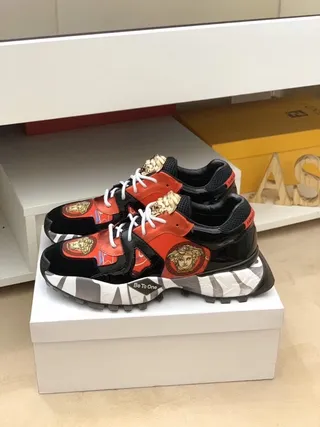 Versace Chain Reaction Medusa Black Red Camo Chunky Sneakers 2