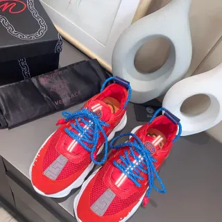 Versace Chain Reaction লাল নীল চাঙ্কি স্নিকার্স
