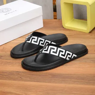 Versace Greca Odissea 黑白拖鞋