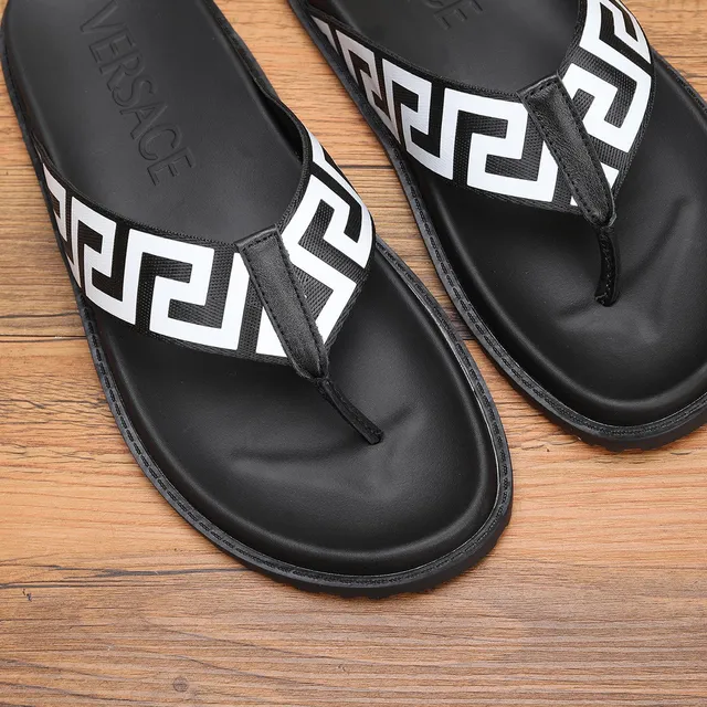 Versace Greca Odissea Black and White Slippers 2