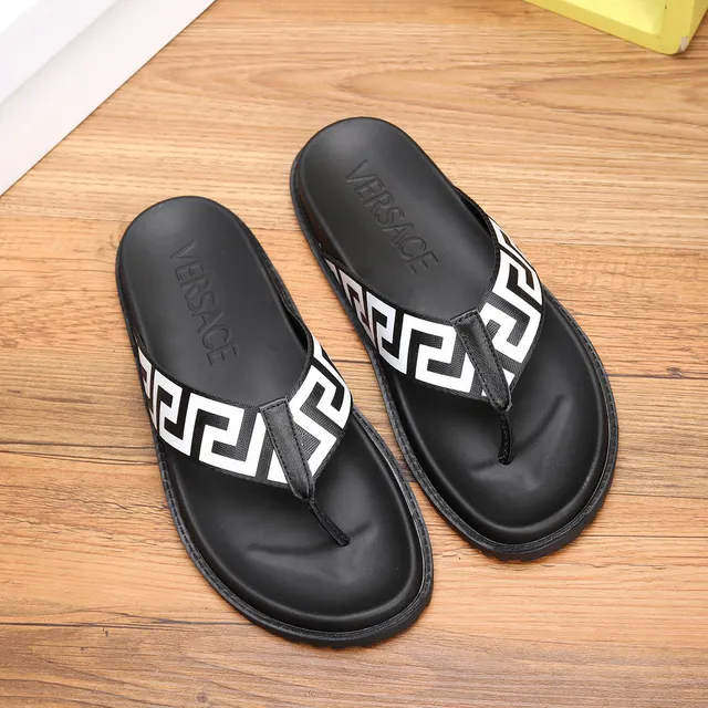 Versace Greca Odissea Black and White Slippers 4