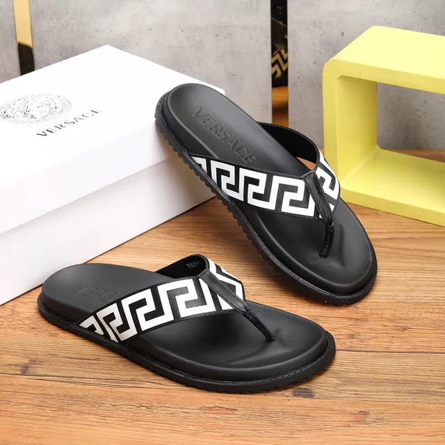 Versace Greca Odissea Black and White Slippers 8