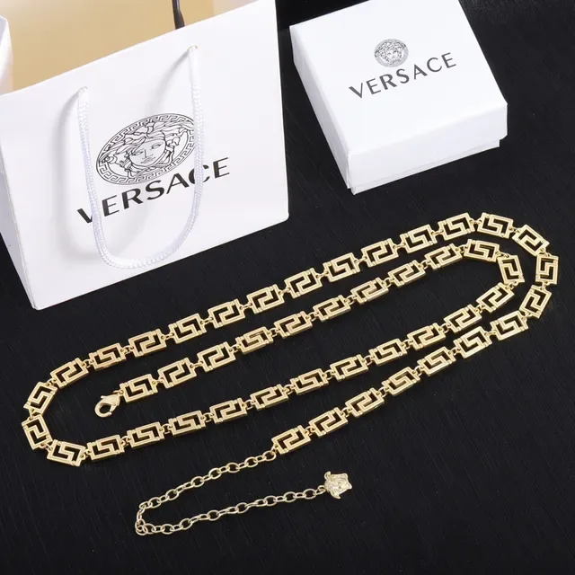 Versace Greca Odissea সোনালি গ্রিক কী লিংক নেকলেস 4