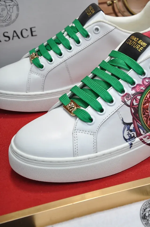 Versace Jeans Couture Blancos Verdes Rojos Bordados Lifestyle Sneakers 3