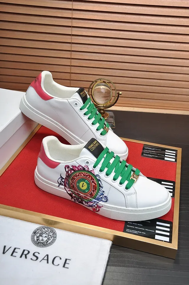 Versace Jeans Couture Blancos Verdes Rojos Bordados Lifestyle Sneakers 5