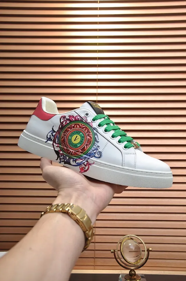Versace Jeans Couture Blancos Verdes Rojos Bordados Lifestyle Sneakers 7
