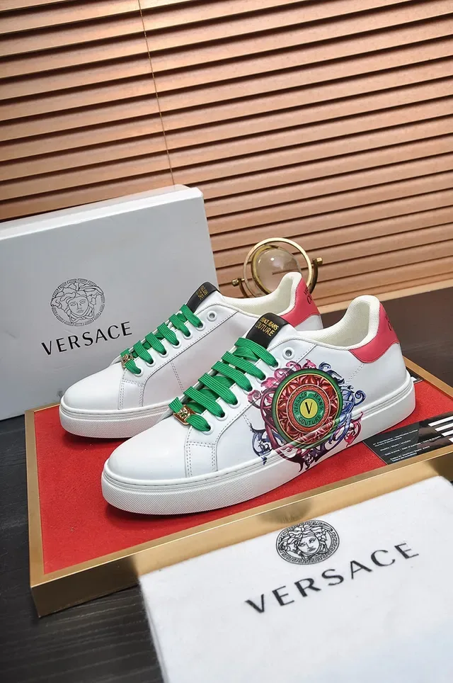 Versace Jeans Couture Blancos Verdes Rojos Bordados Lifestyle Sneakers 8