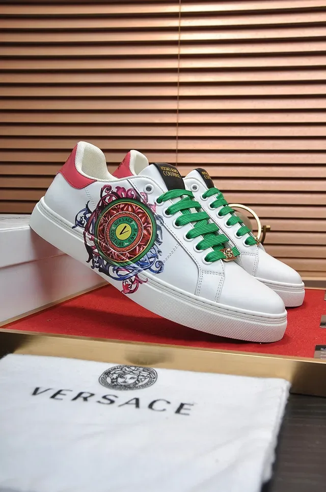 Versace Jeans Couture Blancos Verdes Rojos Bordados Lifestyle Sneakers 9