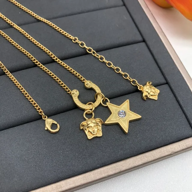 Versace La Medusa Star قلادة سلسلة ذهبية 5