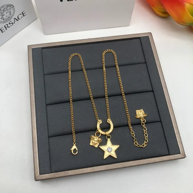 Versace La Medusa Star قلادة سلسلة ذهبية 6