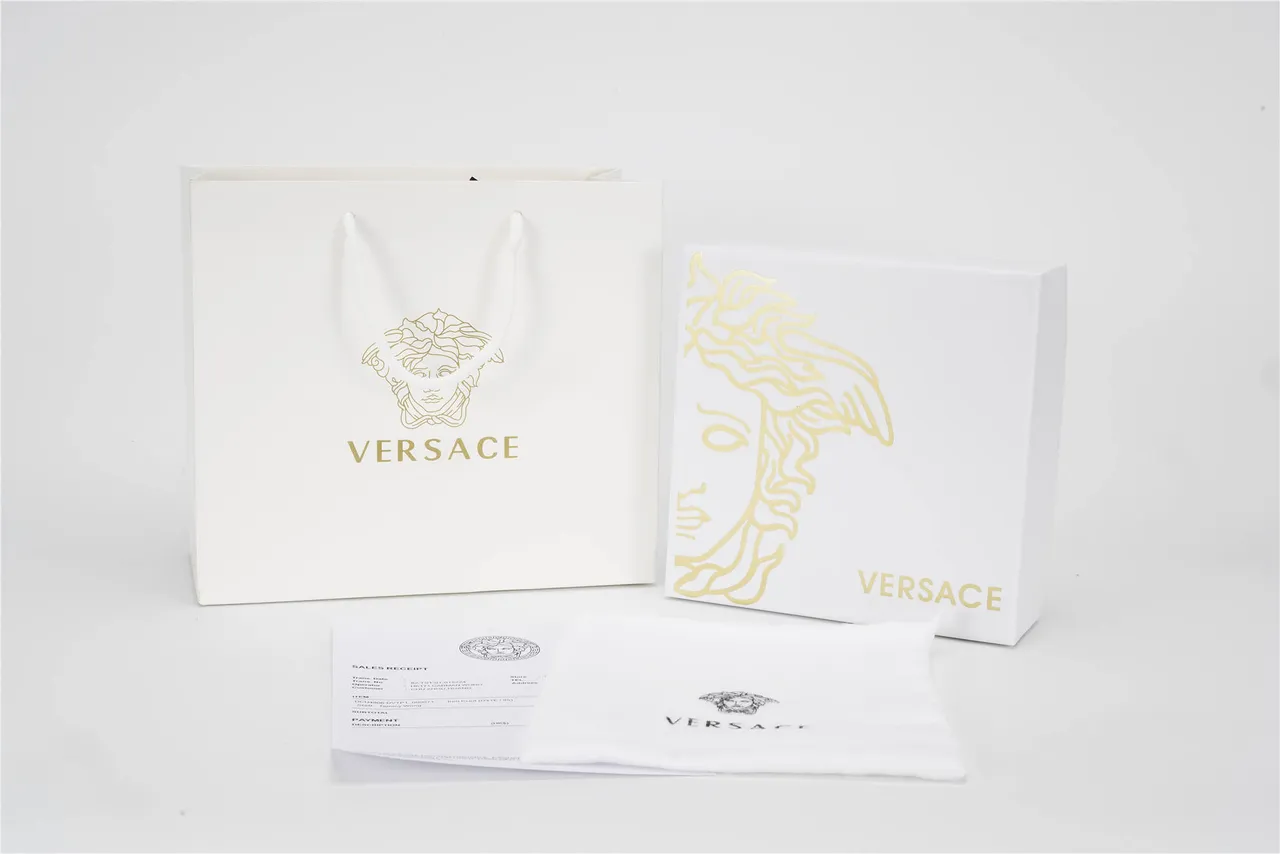 Versace 白金纸袋箔印美杜莎标志手提包 5