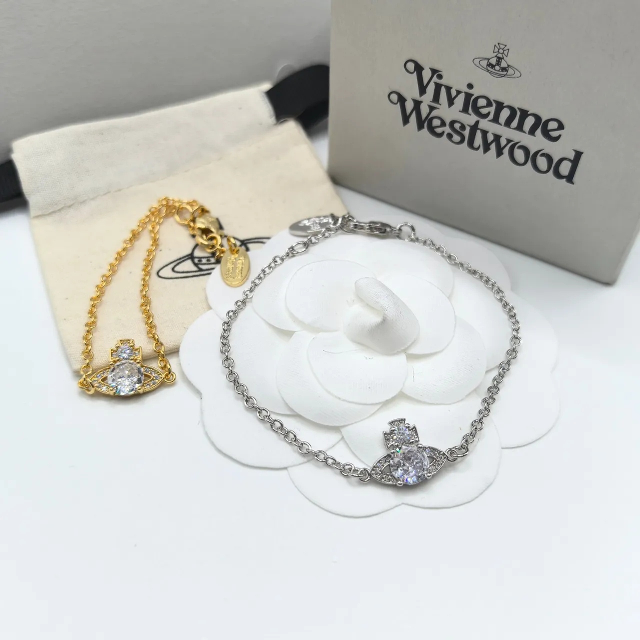 Vivienne Westwood Orb and Cross Crystal Bracelets 6