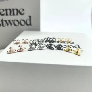 Vivienne Westwood أقراط ستود أورب ذهبي أسود موتيف