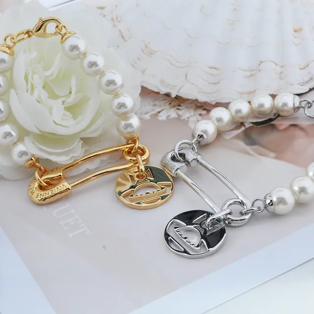 Vivienne Westwood Orb নিরাপত্তা পিন মুক্তা ব্রেসলেট 5