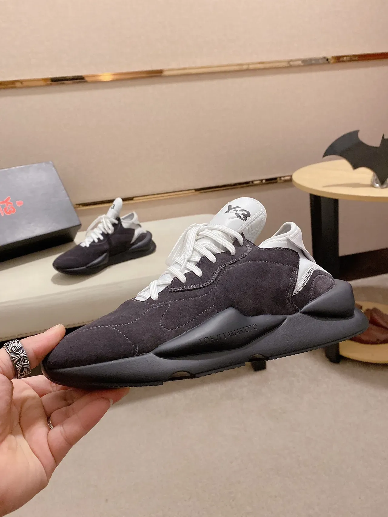 Y-3 灰白麂皮鞋面 雕塑单体中底 厚底鞋 8
