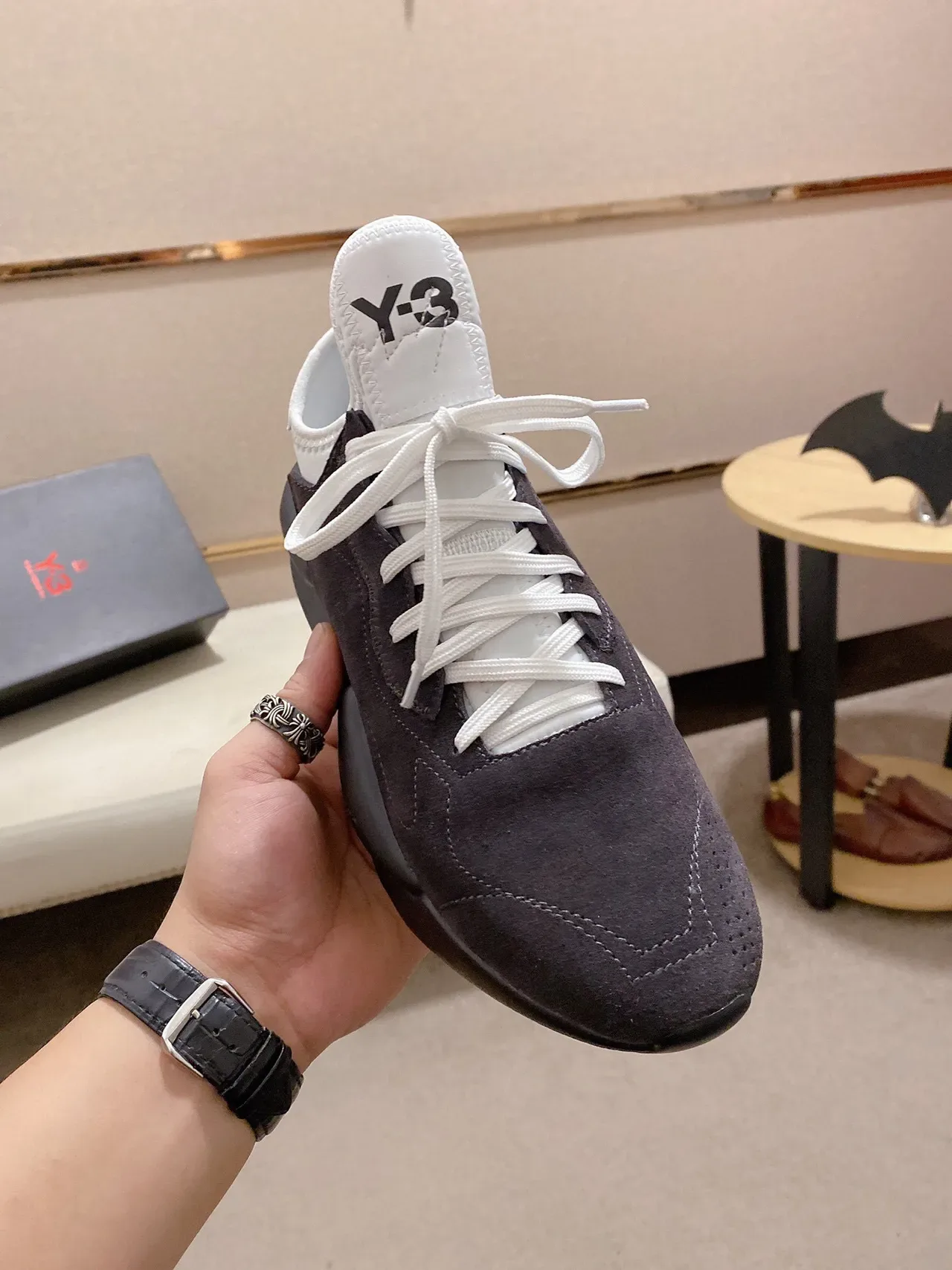Y-3 灰白麂皮鞋面 雕塑单体中底 厚底鞋 9