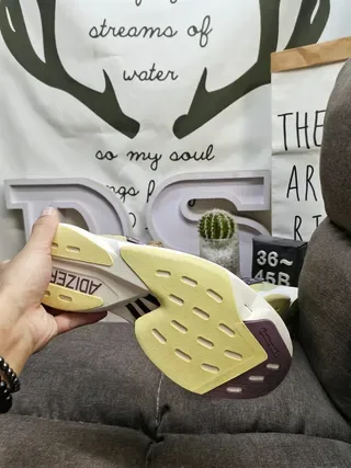 Y-3 حذاء رياضي نمط حياة أصفر بنفسجي شبكي علوي منحوت أبيض 4
