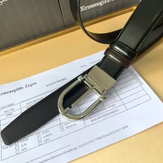 Ermenegildo Zegna उलटफेर दो रंग चर्म बेल्ट