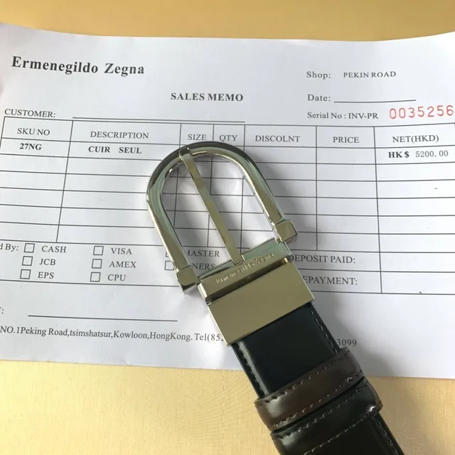 Ermenegildo Zegna حزام جلد ثنائي اللون قابل للعكس 2