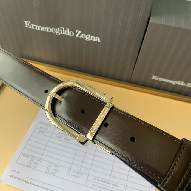 Ermenegildo Zegna حزام جلد ثنائي اللون قابل للعكس 4